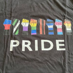 NWT Rough Trade Gear Pride black t-shirt, size XL